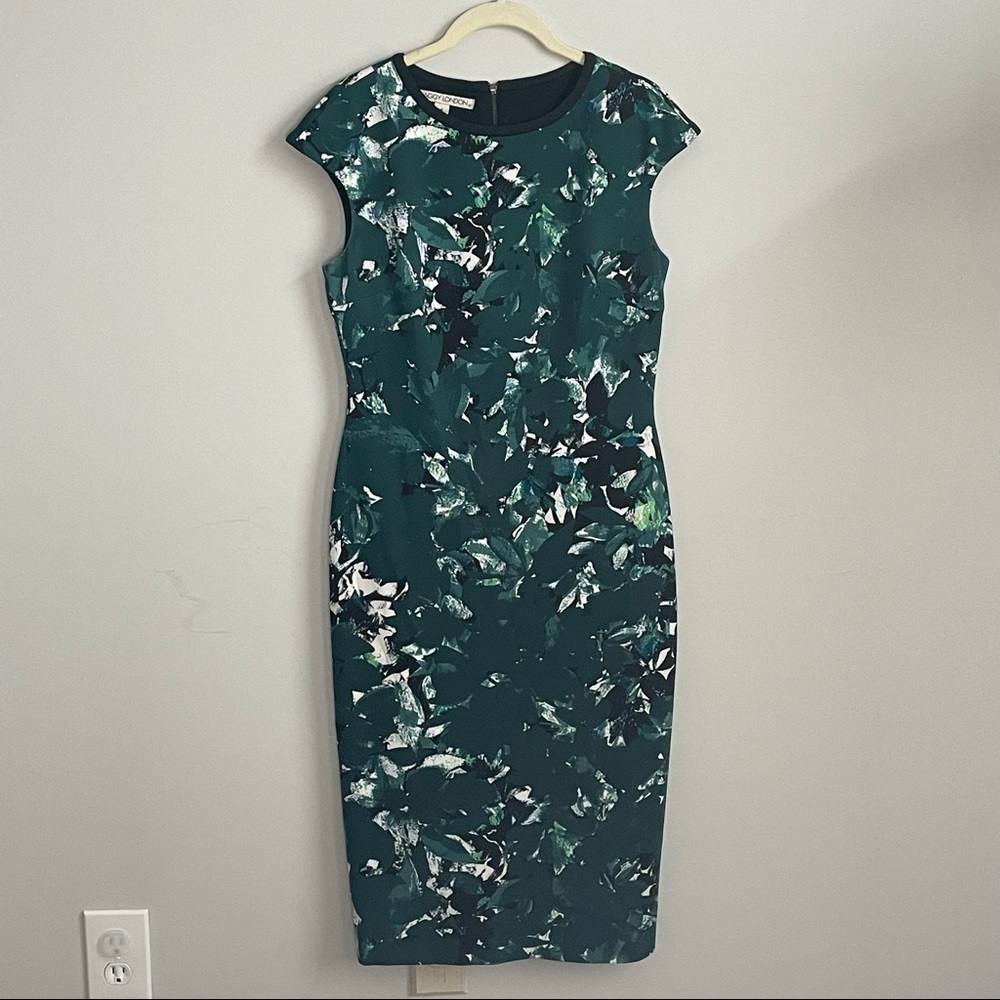 Maggie London - Green and black print dress - size 4